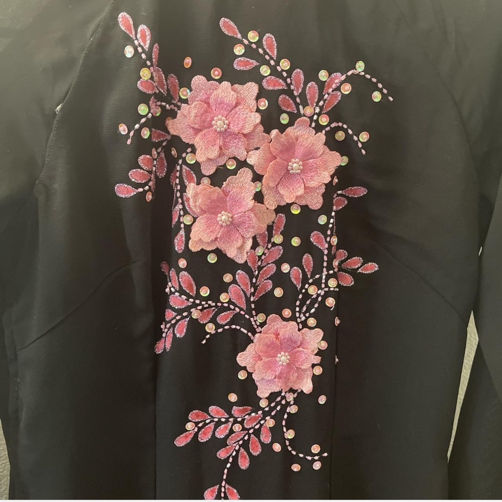 Vintage Ao Dai cherry blossom tunic dress - Picture 4 of 8